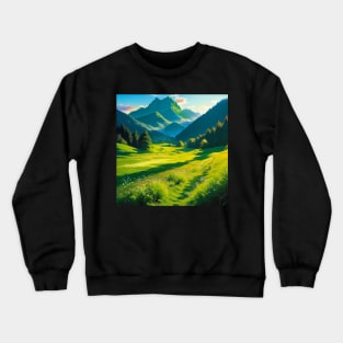 Lovely Meadow Scenery in Summertime Crewneck Sweatshirt